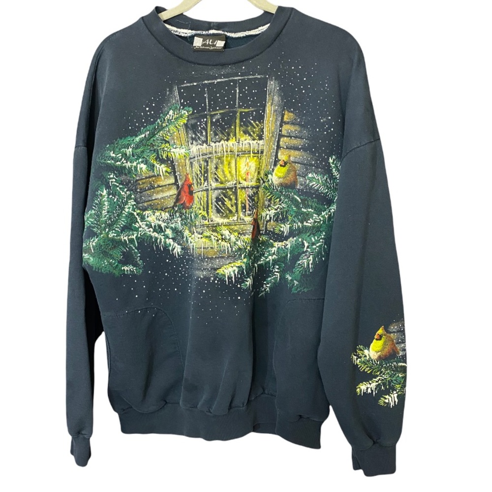 Bird Print Crew Neck vintage